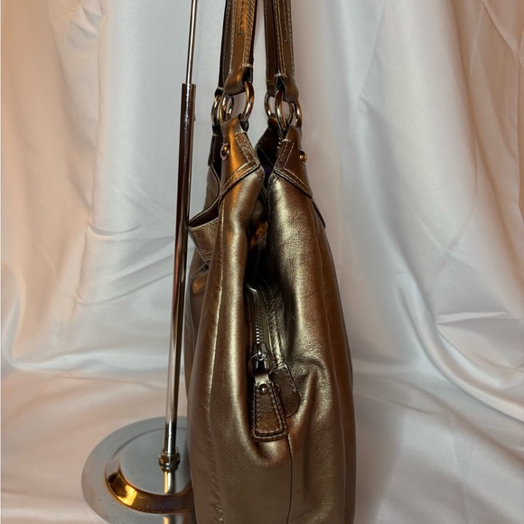 COACH Madison Lynn Satchel F17092 Metallic Bronze Leather Hobo - Picture 3 of 15